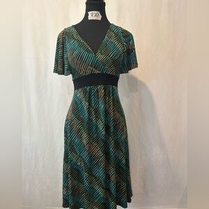 Ricki's Teal and Black Patterned Midi Dress